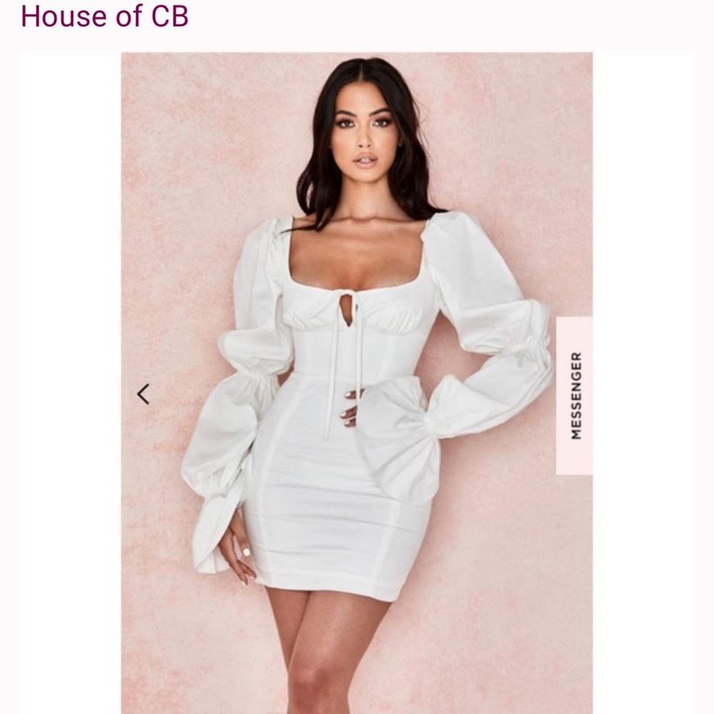 House of CB Elsie Dress White L